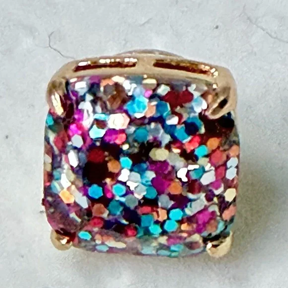 Kate Spade NWT Glitter Stud Earrings Confetti Multi Color - Picture 4 of 10